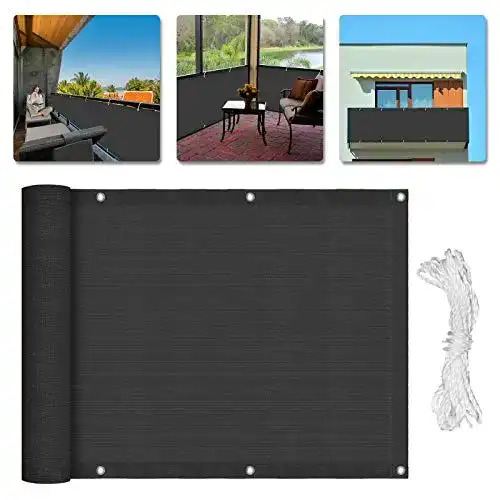 Balkon Sichtschutz Uisebrt 90×600 cm in Anthrazit für mehr Privatsphäre