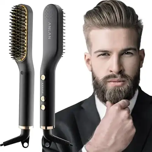 Bartglätter Anlan 2 in 1 für Männer mit Mini Haarglätter und 5 Temperaturstufen