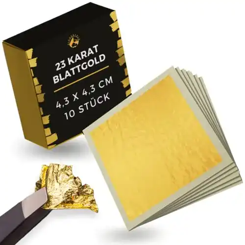 Essbares Blattgold Eichenfels 23 Karat – 10 Stück – 4,3×4,3 cm