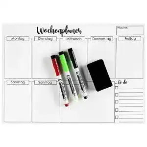Wochenplaner Clever Gadgets magnetisch mit 3 Whiteboard-Markern