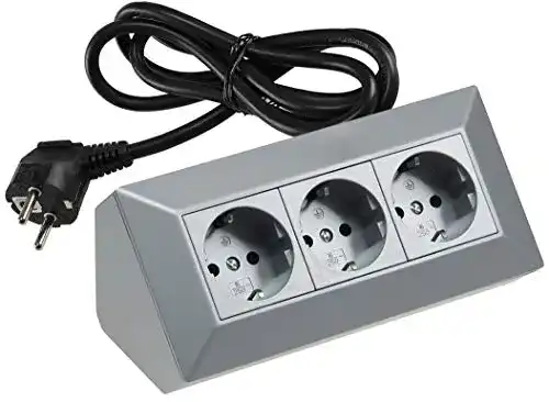 Ecksteckdose ChiliTec 3-Fach mit 1,5m Kabel für Küche und Werkstatt