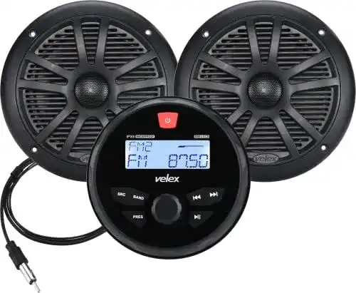 Velex Marine Lautsprecher Bluetooth Wasserdicht für Boote und ATV
