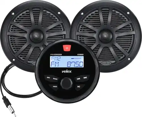 Velex Marine Lautsprecher Bluetooth Wasserdicht für Boote und ATV