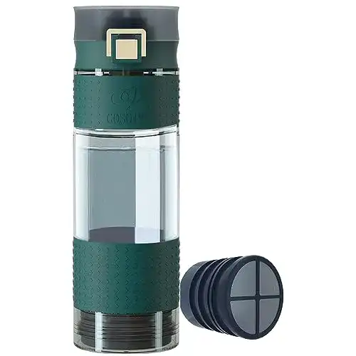 Trinkflasche mit Notfall Wasserfilter von GOSOIT für unterwegs