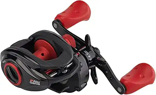 Angelrolle Abu Garcia Max X Left für Linkshänder in Schwarz/Rot