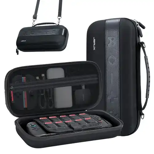Jsaux Tasche für Nintendo Switch 2 (2025) Hartschalen-Reiseetui mit Spielkartenfächern