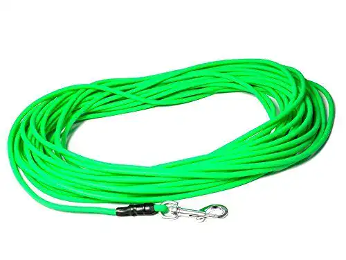 Schleppleine aus Biothane Mystique mit Standard Karabiner in neongrün