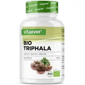 Triphala Vit4Ever Bio mit 2000 mg – 365 vegane Kapseln aus Indien