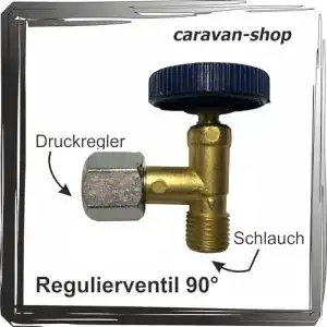 Gasregulierventil 1/4″ Ein-/Ausgang 90 Grad für Camping und Freizeit