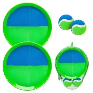 Klettballspiel Inpodak für Kinder – Wurfspiel mit 2 Schlägern und 2 Bällen