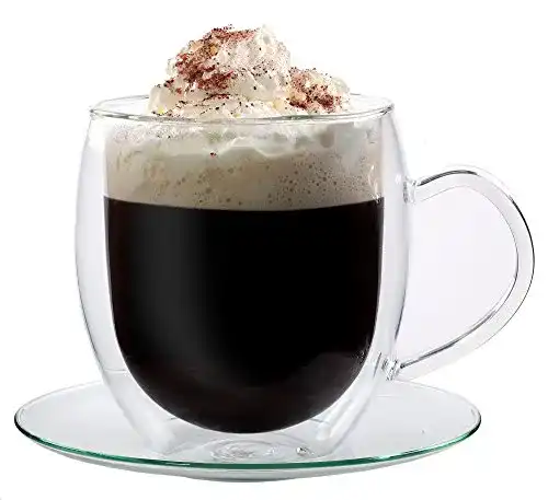 Teegläser Feelino Teetasse aus Glas, doppelwandig, 1x mit Henkel