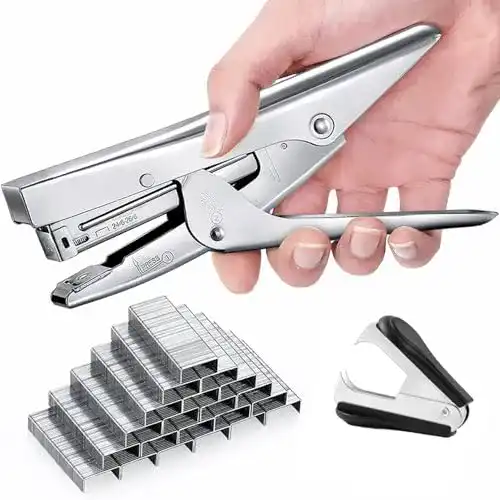 Tacker LandHope Heftgerät aus Metall mit 1000 Heftklammern