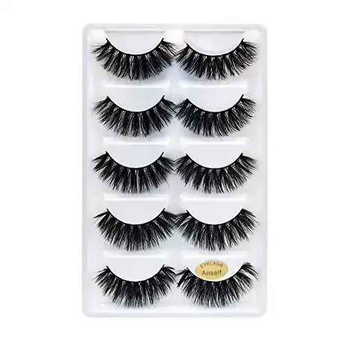 Künstliche Wimpern von Anself, 5 Paare, lang und dick