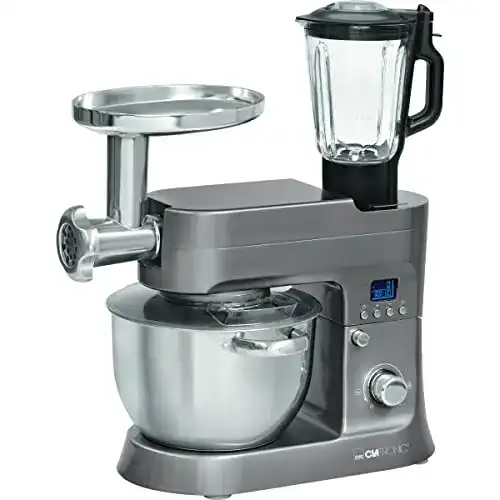 Clatronic Küchenmaschine mit Knetfunktion, Fleischwolf und Mixer