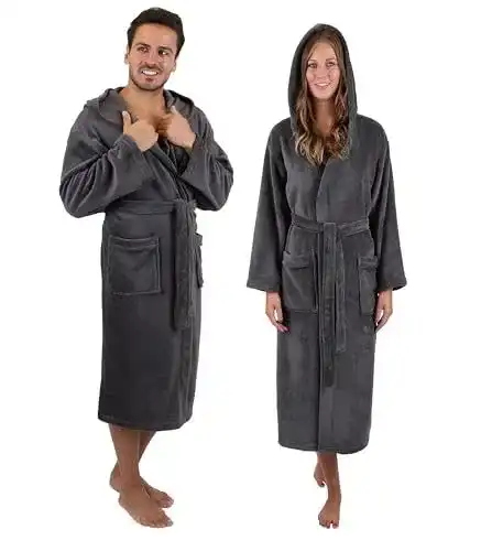 Bademantel Unisex Betz Mikrofaser für Herren und Damen – Größe S-M anthrazit