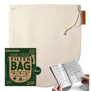 Nussmilchbeutel Nectarbar Eco aus Baumwolle im Doppelpack 25 x 30 cm