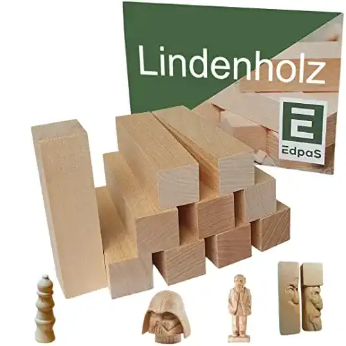 Schnitzholz Edpas Linde – 10 Holzblöcke aus Lindenholz zum Schnitzen