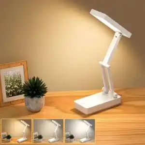 USB-Lampe Suright LED Tischlampe kabellos mit Akku und faltbarem Design