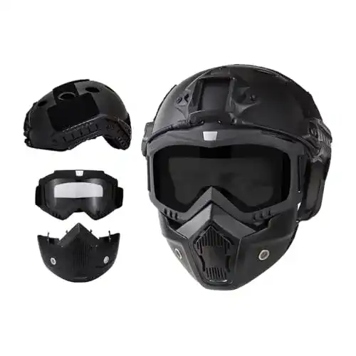 Koyheng Paintball-Maske und Airsoft Helm mit NVG-Halterung