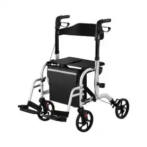 Rollator mit Fußstützen Uniprodo 2in1 als Gehhilfe und Transportstuhl