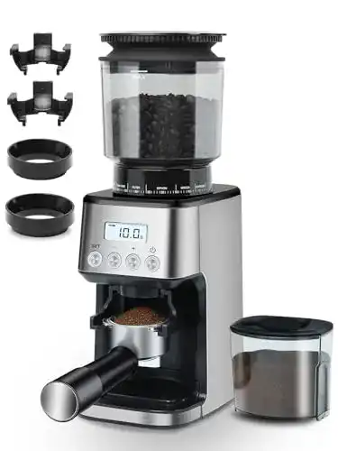 Homtone Elektrische Kaffeemühle für Siebträger und Espresso