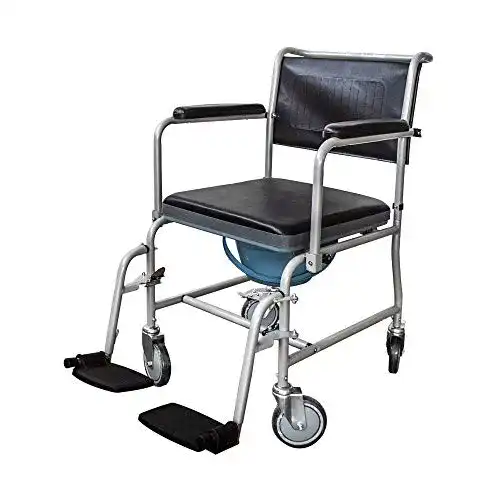 Toilettenstuhl Mobiclinic Ancla mit Rollen und Armlehnen