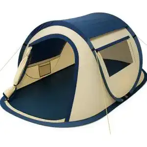 Wurfzelt CampFeuer Quiki für 2 Personen in Creme und Blau