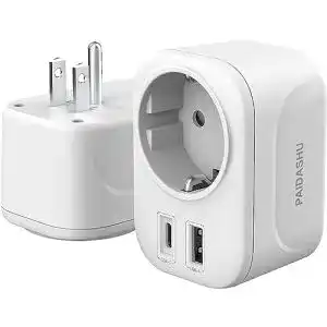 Reiseadapter für USA – PAIDASHU Reisestecker mit USB A & C