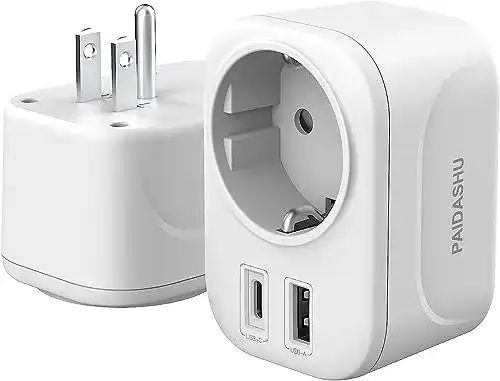 Reiseadapter für USA – PAIDASHU Reisestecker mit USB A & C