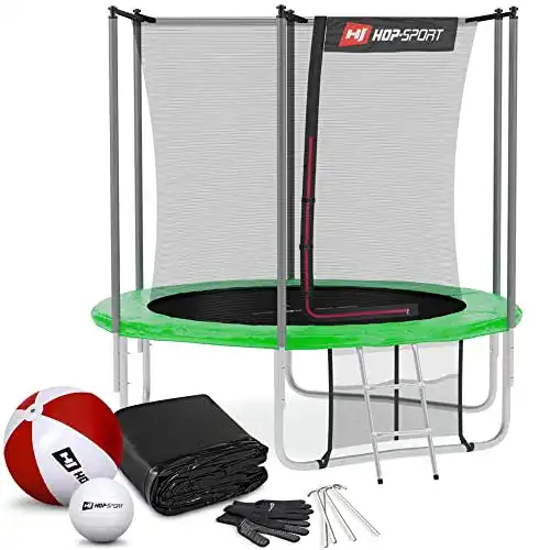 Trampolin 244 cm Hop-Sport Outdoor Gartentrampolin Komplettset