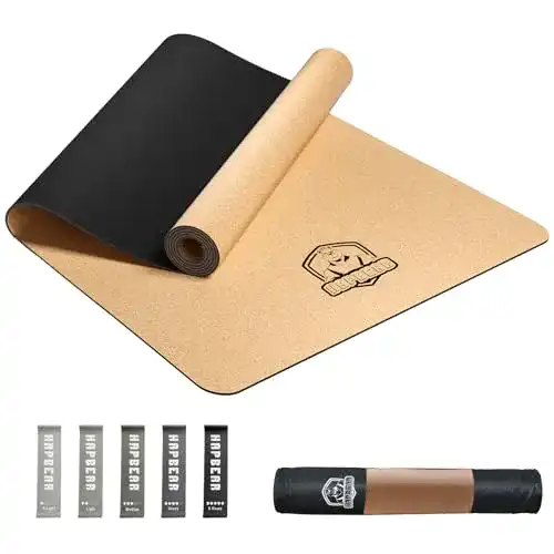 Yogamatte Kork Hapbear XXL – Rutschfeste Yoga Matte 183 x 92 cm