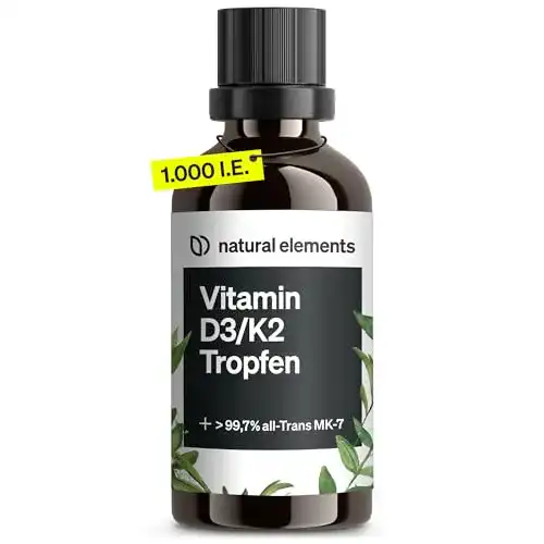 Vitamin E Natural Elements Vitamin D3 und K2 Tropfen 50ml