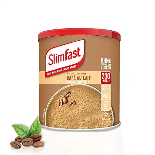 SlimFast Diät-Shake Pulver Café au Lait für Mahlzeitenersatz