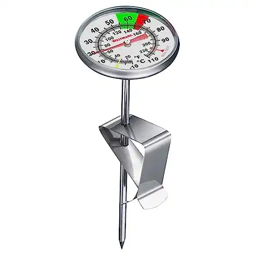 Milchthermometer von Westmark Praktisches Küchenthermometer für die Milchzubereitung