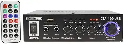 Stereo-Receiver ChiliTec HiFi Verstärker mit Bluetooth und USB-Anschluss