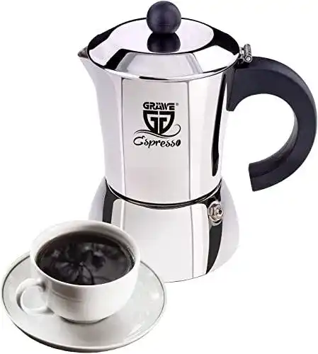 Espressokocher für Induktion von GRÄWE aus Edelstahl