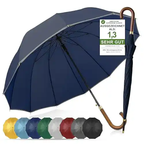 Großer Regenschirm Adriano Porcaro Sturmfest Ø120cm