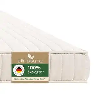 Latex-Matratze 90×200 cm von Allnatura mit 5-Zonen-Stützsystem