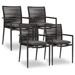 Stapelstühle Garten Acamp 4er Set New Jersey mit Aluminium-Gestell