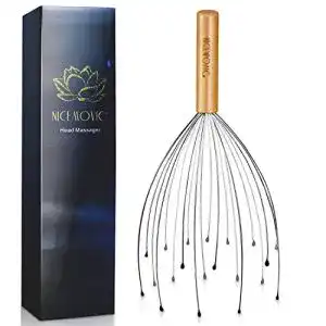Kopfmassagegerät NICEMOVIC mit Holzgriff und 20 Zinken