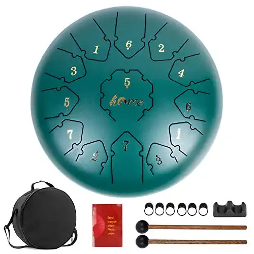 Handpan Horse Tongue Drum 12 Zoll mit 13 Tönen aus Stahl