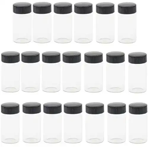 Glasfläschchen 20 Stück, 20 ml, transparent mit Schraubverschluss