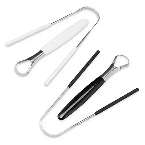 Zungenreiniger K-Pro Zungenschaber aus Edelstahl im 2er Set