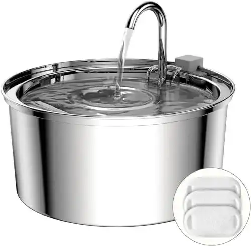 Trinkbrunnen für Hunde und Katzen 3,2 L aus Edelstahl mit Wasserfall-Design