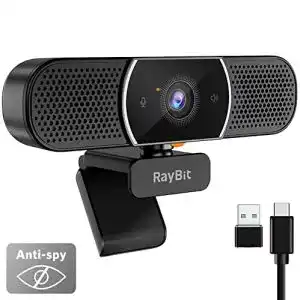 Raybit 3-in-1 Webcam mit Lautsprecher und Mikrofon – 2K HD Qualität
