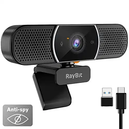 Raybit 3-in-1 Webcam mit Lautsprecher und Mikrofon – 2K HD Qualität