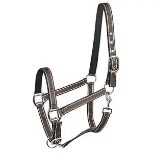 Halfter Pfiff 101517 aus Kunststoff für Pferde, Cob, Braun-Weiß-Schwarz