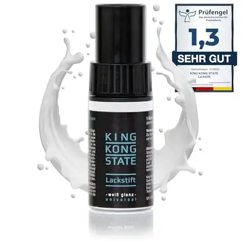 Lackstift Auto King Kong State in Weiß Glänzend für Lackausbesserungen
