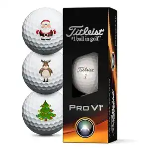Titleist Pro V1 Golfbälle im 3er Pack mit Weihnachtsmotiven