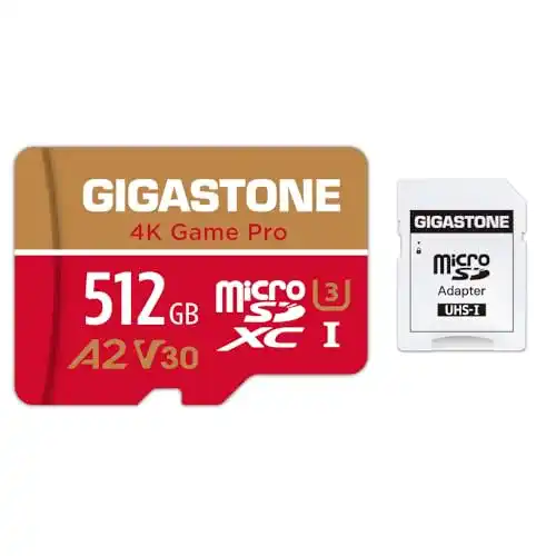 Gigastone microSDXC Speicherkarte 512 GB für 4K Videos und Gaming